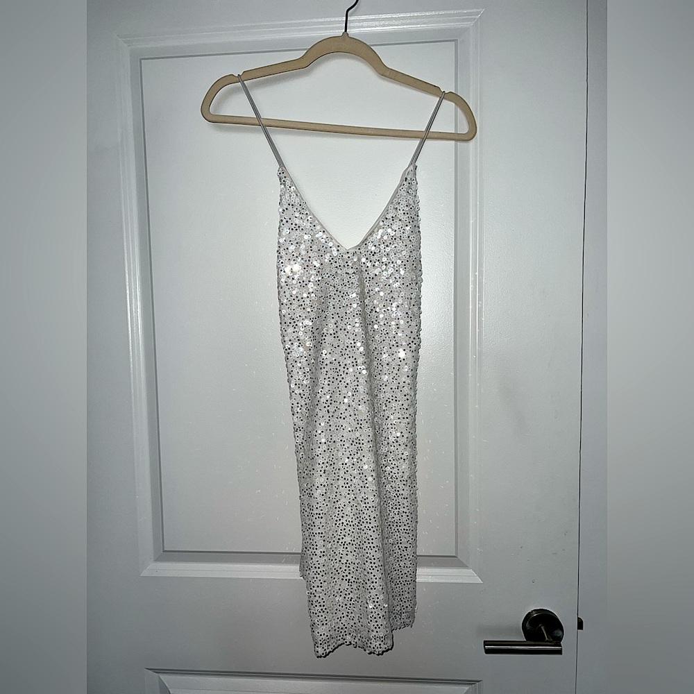 Lulus white sequin dress